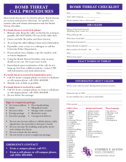 BOMB THREAT CALL PROCEDURES