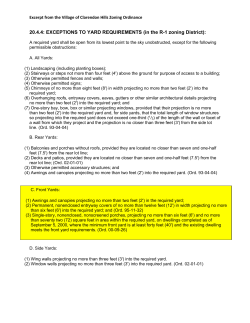 20.4.4: EXCEPTIONS TO YARD REQUIREMENTS (in the R