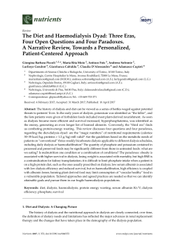 The Diet and Haemodialysis Dyad: Three Eras, Four Open