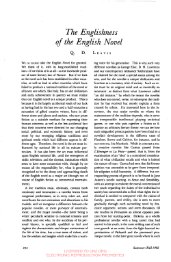 The Englishness of the English Novel