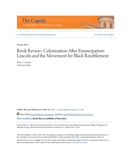 Book Review: Colonization After Emancipation