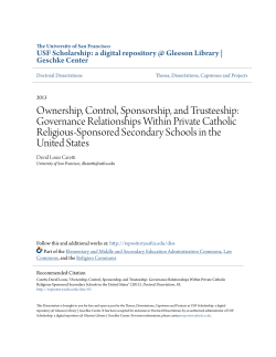 Ownership, Control, Sponsorship, and Trusteeship