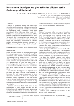 Measurement techniques and yield estimates of fodder beet in