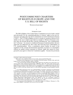 PostCommunist Charters of Rights in Europe and the U.S. Bill of