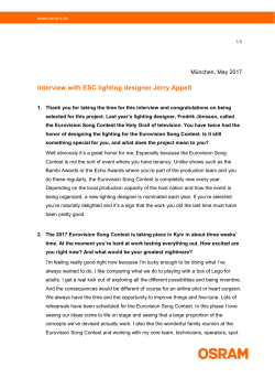 Interview with ESC lighting designer Jerry Appelt