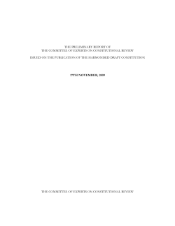 the preliminary report of the committee of experts on