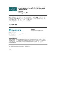 The Shakespearean films of the 90s: Afterlives in transmedia in the