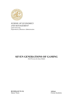 seven generations of gaming - Lund University Publications