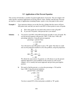 5.5 Applications of the Percent Equation