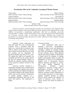 Preschoolers Dive in for Authentic Learning of Marine