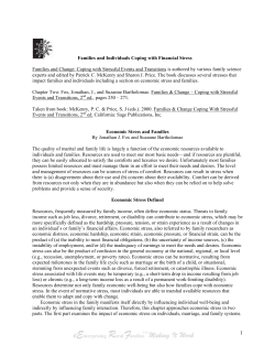 Families and Individuals Coping with Financial Stress Families and