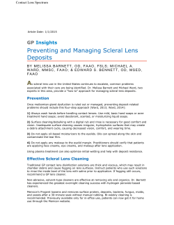 Preventing and Managing Scleral Lens Deposits