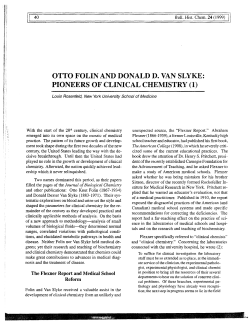 otto folin and donald d. van slyke: pioneers of clinical chemistry (1)