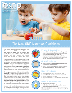 Criteria Changes for SNP Nutrition Guidelines 2016