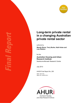 Long-term private rental in a changing Australian private rental sector