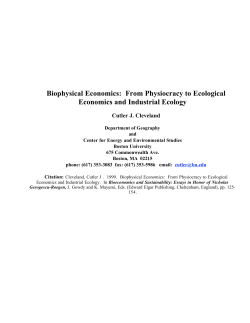 Biophysical Economics: From Physiocracy to Ecological Economics