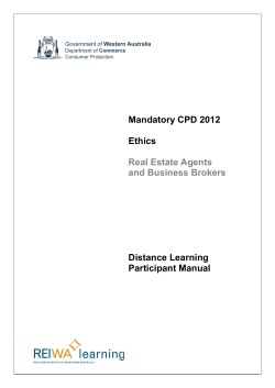 Mandatory CPD 2012 Ethics Real Estate Agents and Business