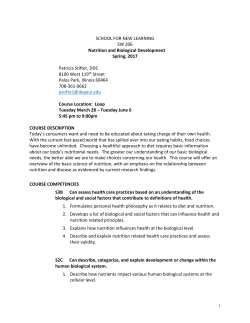 SW 206 Nutrition and Biological Development