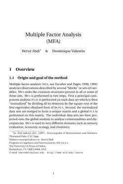 Multiple Factor Analysis (MFA)