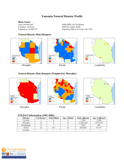 Tanzania Natural Disaster Profile