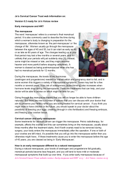 Early menopause and HRT - Jo`s Cervical Cancer Trust