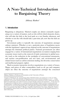 A Non-Technical Introduction to Bargaining Theory