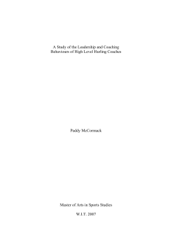 A Study of the Leadership and Coaching Behaviours