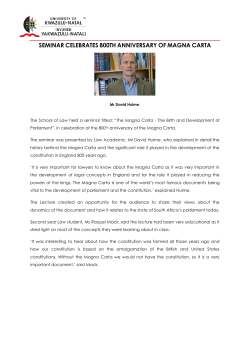 seminar celebrates 800th anniversary of magna carta
