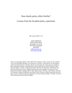 Does family policy affect fertility