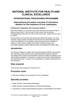 Microwave ablation for the treatment of metastases in the liver