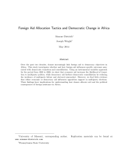 Foreign Aid Tactics and Democratic Change in