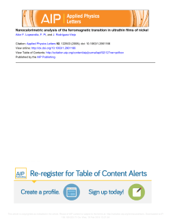 Nanocalorimetric analysis of the ferromagnetic transition in ultrathin