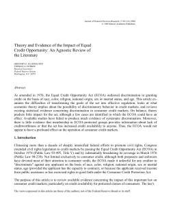 Theory and Evidence of the Impact of Equal Credit