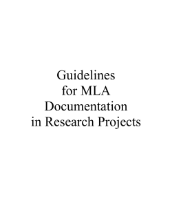 Guidelines for MLA Documentation in Research Projects