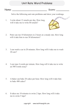 Unit Rate Word Problems