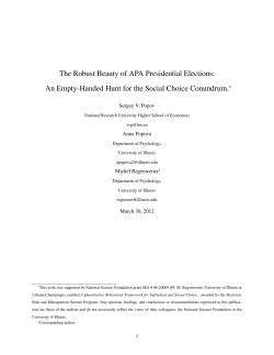 The Robust Beauty of APA Presidential Elections: An Empty