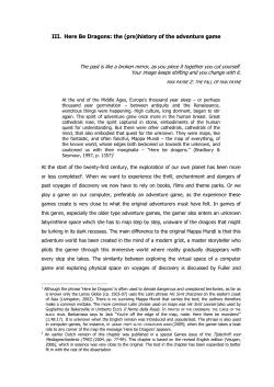 III. Here Be Dragons: the (pre)history of the adventure game