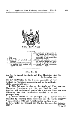 1951 No 62 Apple and Pear Marketing Amendment