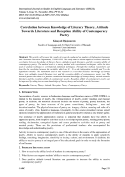Correlation between Knowledge of Literary Theory, Attitude Towards