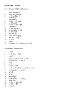 Special Right Triangles Side 1: Practice 8.3 (Mixed
