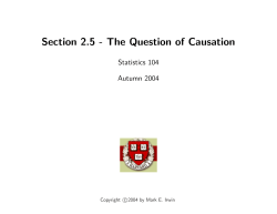 Section 2.5 - The Question of Causation