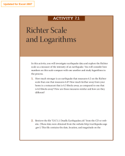 Richter Scale and Logarithms