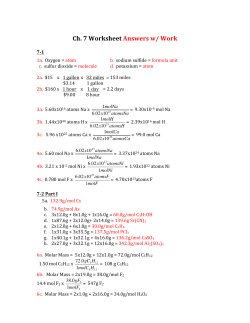 Ch. 7 Worksheet Answers w/ Work