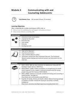 Module 4 Communicating with and Counseling Adolescents