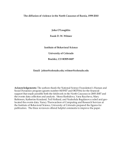 The diffusion of violence in the North Caucasus of Russia, 1999