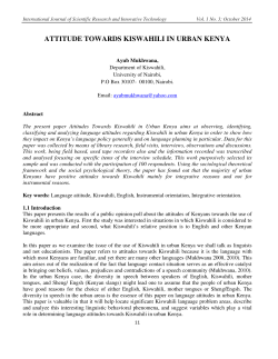 attitude towards kiswahili in urban kenya