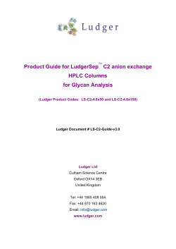 LudgerSep C2 anion exchange HPLC Columns for Glycan Analysis