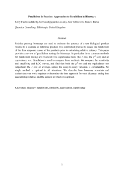 Parallelism in Practice: Approaches to Parallelism in Bioassays