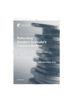 Business Tax Review - Department of Treasury WA