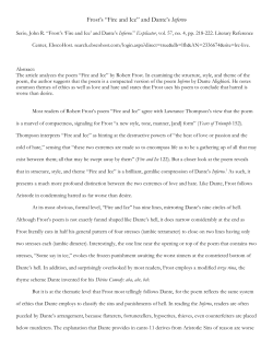Serio, John R. "Frost`s `Fire and Ice` and Dante`s Inferno."